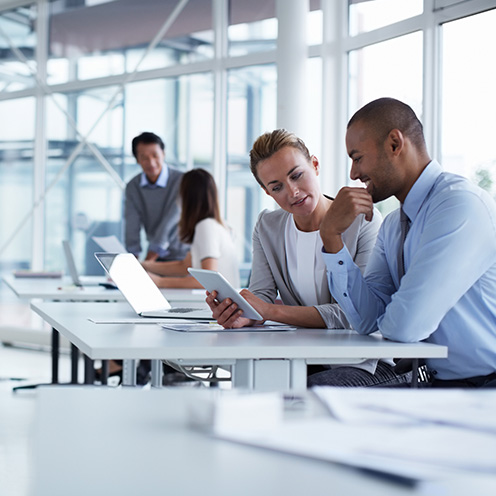 Business team members having a meeting